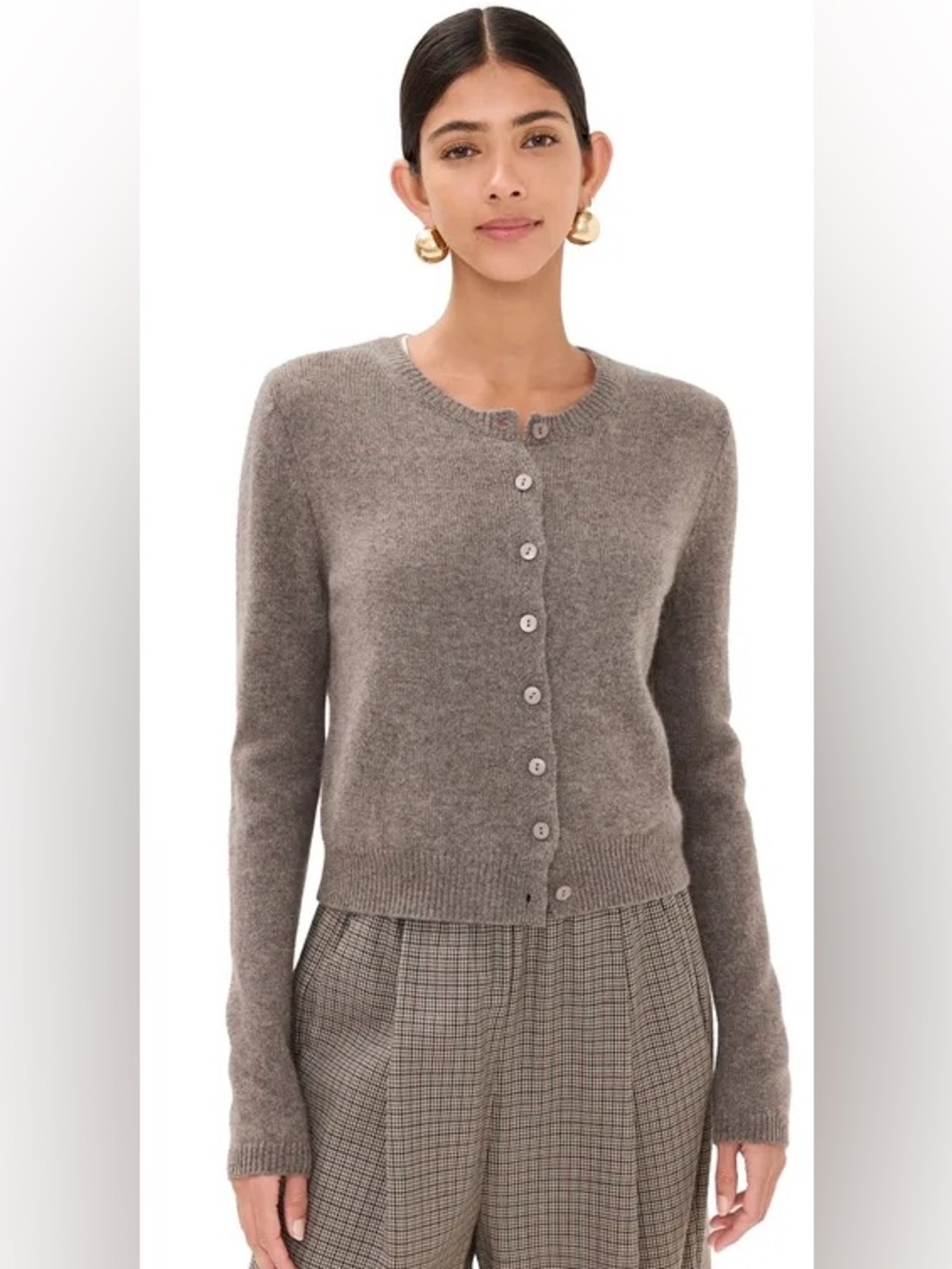 Reformation Medium Clara Cashmere Cardigan Brown Cocoa